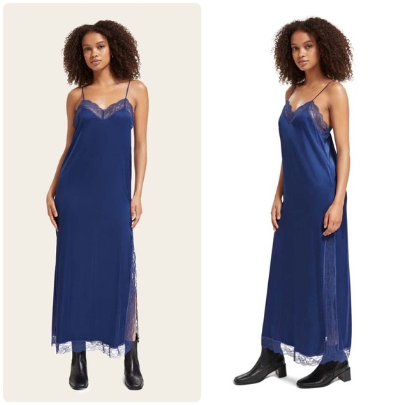 NEW! Scotch & Soda Cami Maxi Lace Slip Dress 💙 Medium NWT! - Picture 8 of 14